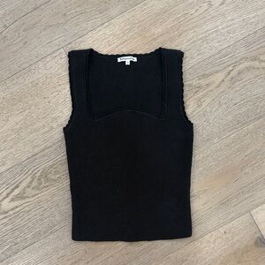 Reformation Black Ribbed Tank Top